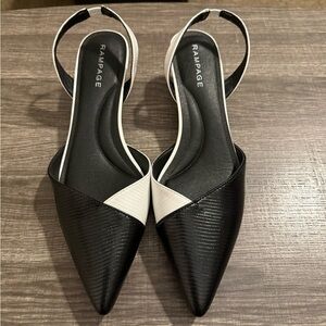 Rampage Two-Tone Black and White Heels